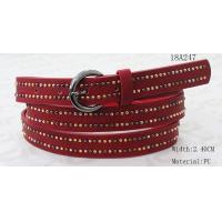 China Mixed Colors Mushroom Metal Studs Wide Waist Belt With Red PU For Women factory