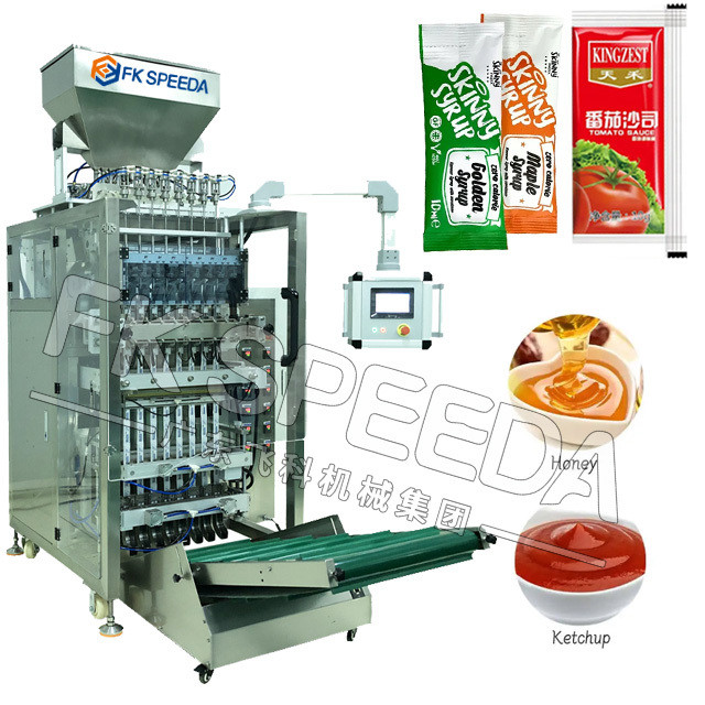 China Multi Lane Track Ketchup Sauce Jam Shampoo Sachet Packaging Machine for Sauce Sachets for sale