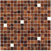 China Brown with silver gold 20mm glass mosaic mix patter decoration for sale
