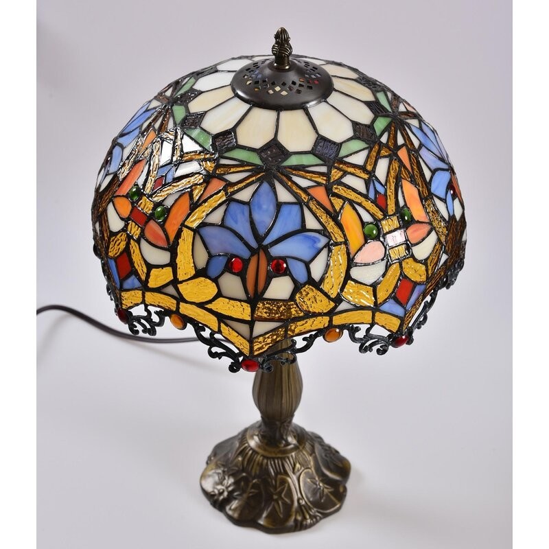 China 9 Inch 12 Inch Mediterranean Handmade Stained Glass Decorative Lamp Living Room Dining Room Bar Glass Table Light factory