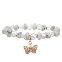 China Glass Crystal Beads Butterfly Charm Stackable Bracelet Handmade Transparent factory