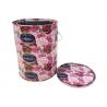 China Beautiful Cylinder Biscuit Tin Box , Cake And Biscuit Storage Tins With Slot factory