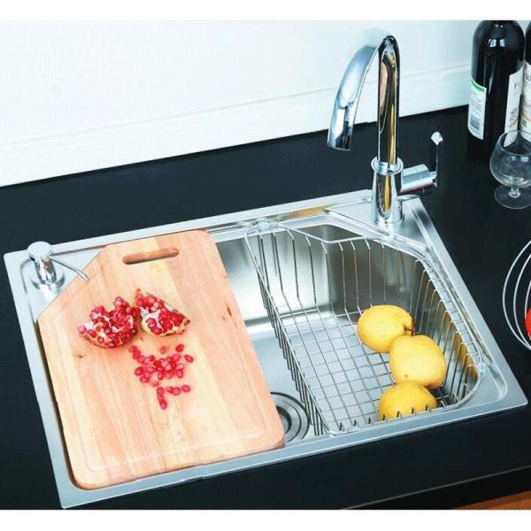 Quality Electroplated Rectangular Stainless Steel Single Bowl Sink Non Porous Corrosion for sale