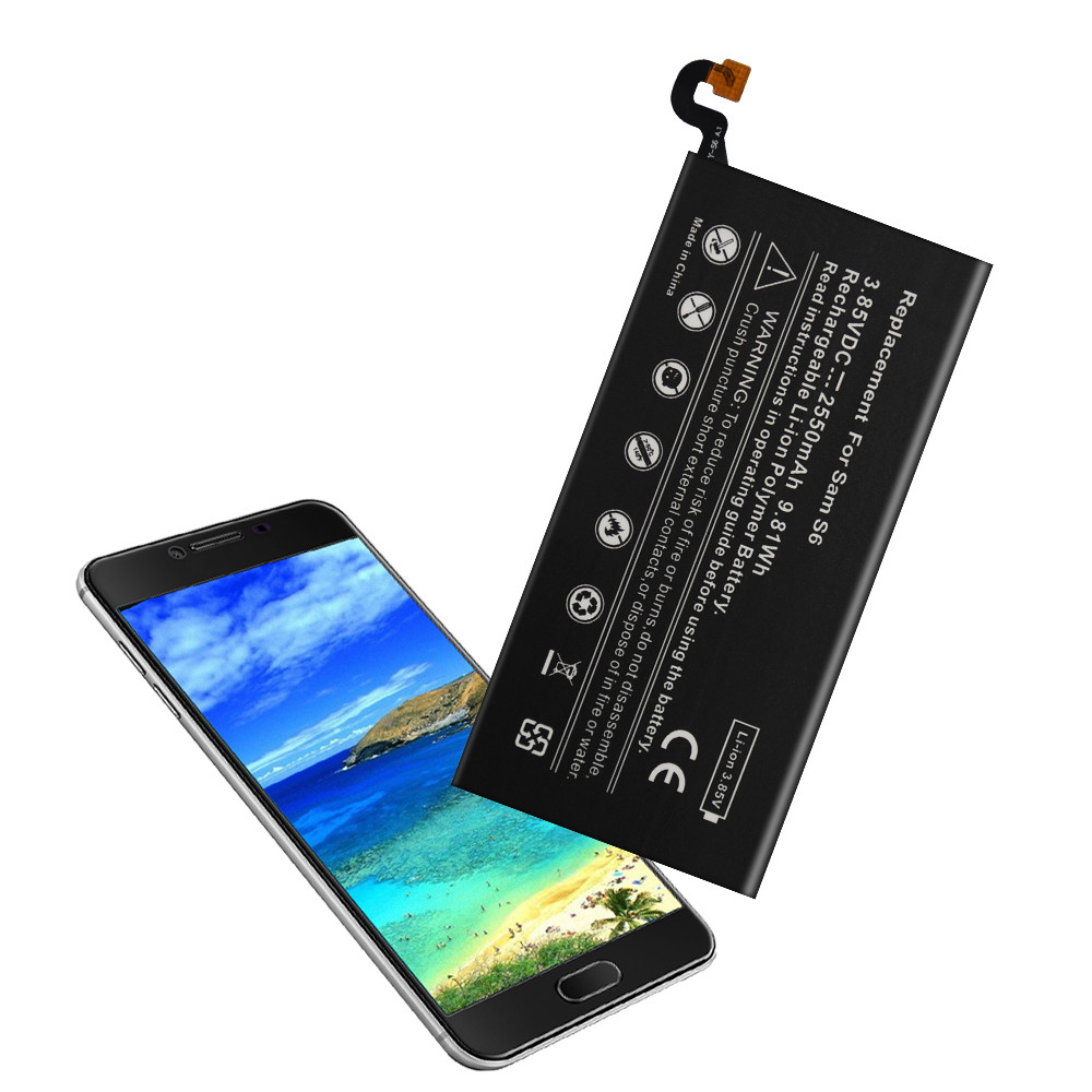 China Double Ic Protection Samsung Mobile Phone Batteries 2550mAh 3.85v For Galaxy S6 factory