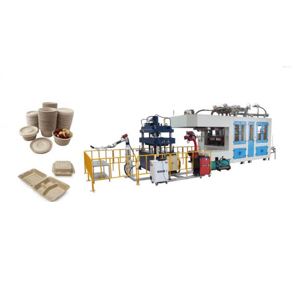 Quality Smart Disposable Paper Pulp Molding Food Tray Producing Machine With Two Robot Arms for sale