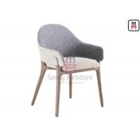 China PU Leather Cashmere Upholstered Armrest Dining Chair For Restaurant factory