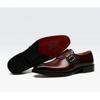 China Luxury Mens Monk Strap Shoes / Pure Genuine Leather Shoes Italian Style Loafer For Men factory
