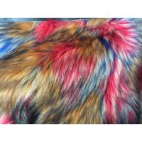 China Soft Rainbow Plush Faux Fur Fabric Jacquard Compostion Acrylic For Collar factory