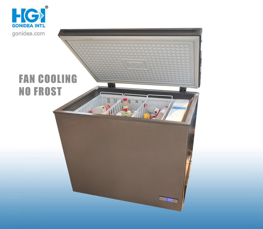 China 230 Liter Fan Cooling No Frost Free Ice Cream Chest Deep Freezer factory