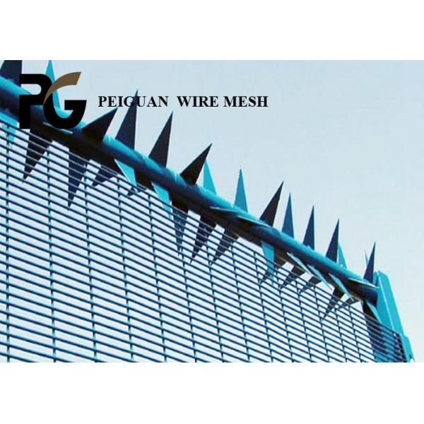 Quality Blue PVC Coated Anti Climb Security Fencing Electro Galvanized for sale