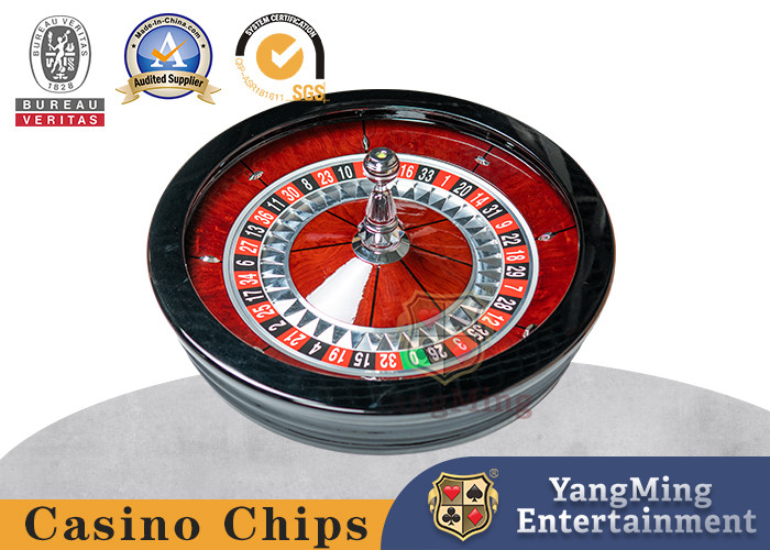 China American Manual Roulette Board Red Solid Wood Casino Table Texas Hold'Em Poker 19cm Shaft factory