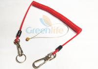 China Fall Protection Red 4.0 Bungee Cord Lanyard , Standard Style Coiled Lanyard Cord factory