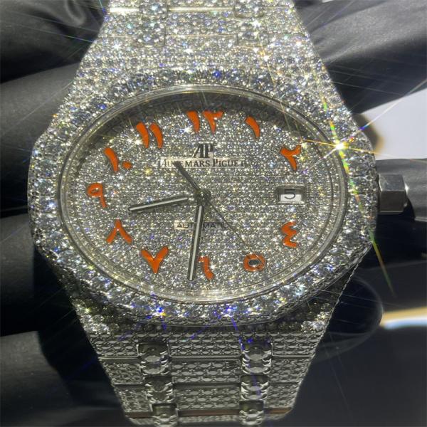 Quality Colourless Luxury Diamond Watch 20 carats Mens Diamond Watches 3EX for sale