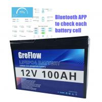 China Smart BMS 12 Volt Lifepo4 Battery 12v 100ah Solar Monitor Via Phone APP factory