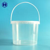 China Single Handle Transparent Plastic Bucket PP Round Cover  Yogurt Packing factory