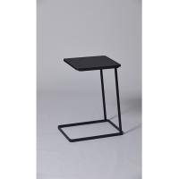 China Black Paint Solid Wood Metal Frame Coffee Table With Black Powder Coated Stainless Steel factory