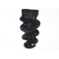 Quality Black Women Clip In Natural Hair Extensions Soft Clean Full Cuticles Attached for sale