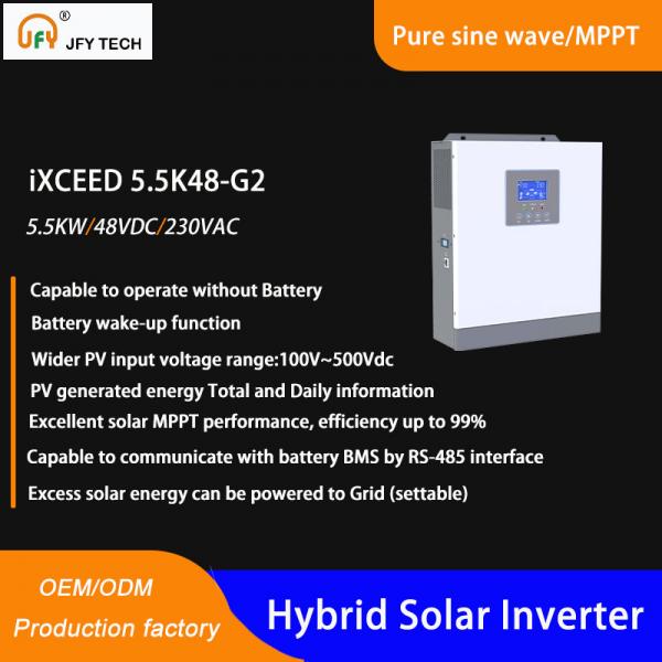 Quality 5.5kw Single Phase Hybrid Solar Inverter 230vac for sale