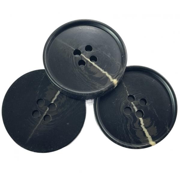 Quality Fake Horn Button Imitation Horn Effect Side Logo Four Hole 40L Little Rim With Flat Back for sale
