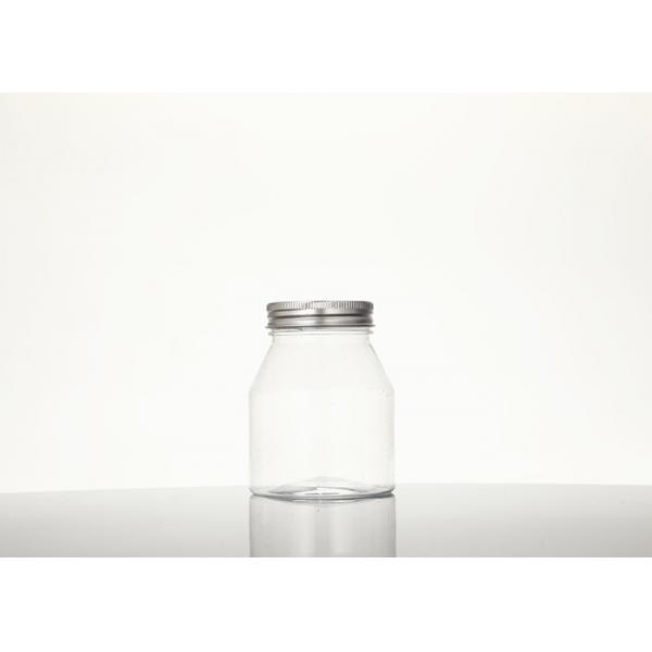 Quality 350ML Food Grade Clear Plastic Pet Jar Container With Aluminum Lid for sale