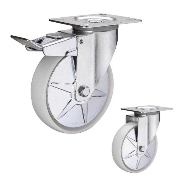 Quality Dustproof 6 Inch 660lbs Loading Industrial Casters With Steel Cover for sale