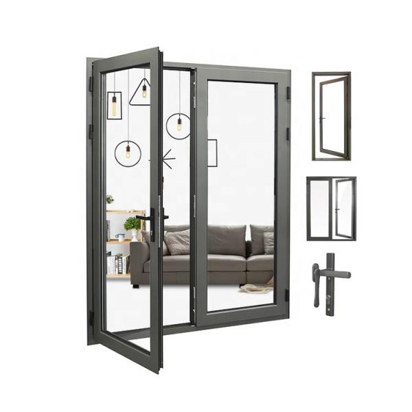 Quality Vertical Swing Aluminium Casement Doors , Internal Double Casement Door ISO9001 for sale