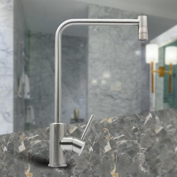 Quality SUS304 Brushed Bathroom Vanity Faucet 304 Stainless Steel Faucet for sale