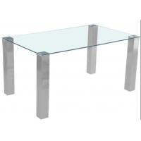 China Clear Rectangular Glass 70kgs 150x90cm Modern Dining Table for sale