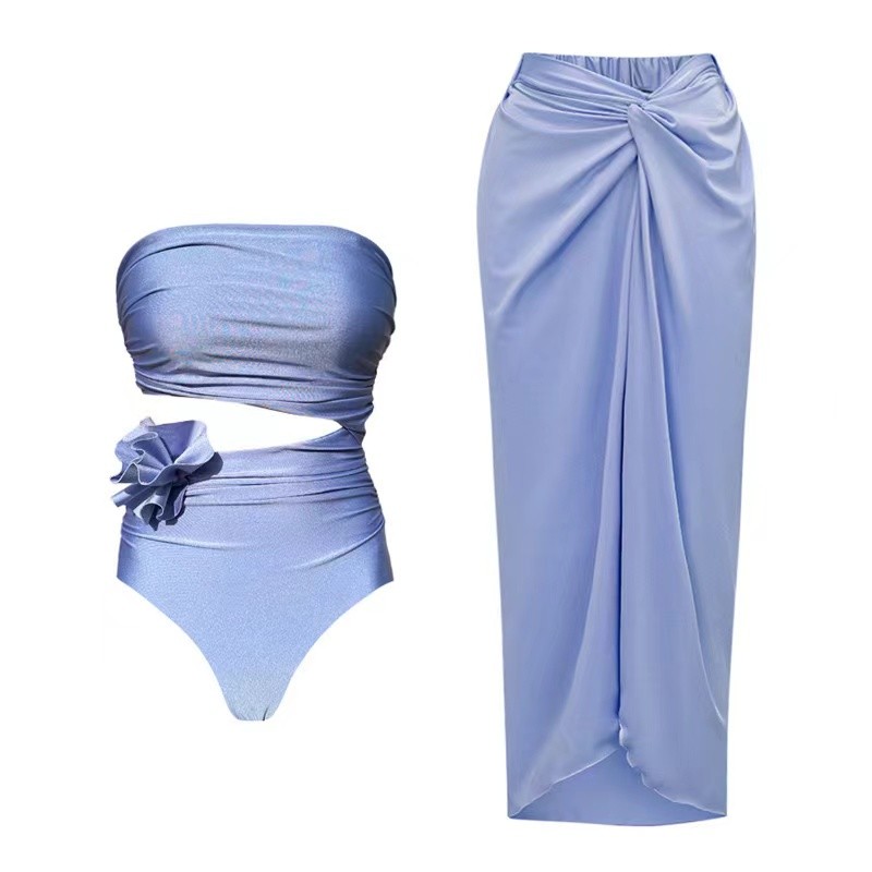 China Three Piece Swimwear Padded Cups and Wire Free Support for Fashionable Look factory