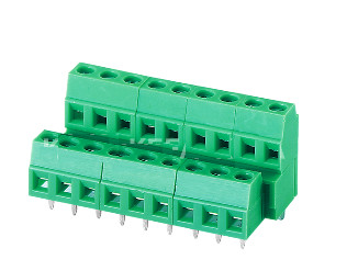 Quality 128B-3.5 3.81 Double Layer PCB Screw Terminal Block Green Plastic Material pcb terminal blocks pcb wire connector for sale