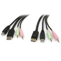 China 6ft 4in1 USB DisplayPort KVM Switch Cable w/ Audio & Microphone factory