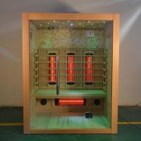 China 3 Person Indoor Full Spectrum Wooden Home Dry Sauna Room In Hemlock factory