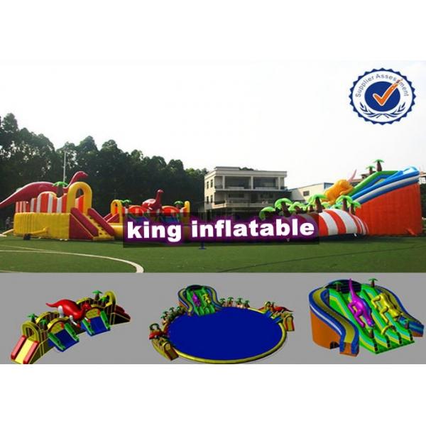 Quality 9*8m Colorful Shark Inflatable Water Slide With Pool Commercial Water Park For Kids for sale