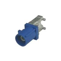 China Low Profile FAKRA Connector C Coding Blue Color 90 Degree Plug For PCB Mount for sale