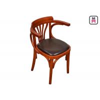 Quality Vintage Wood Leather Dining Chairs With Arms Oak Wooden Wedding Chairs for sale