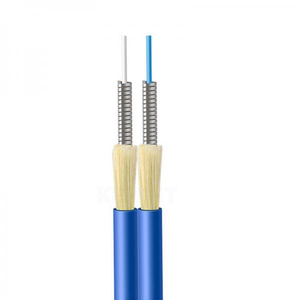 Quality Aramid Yarn Indoor Fiber Optical Cable Anti Rodent Tight Buffer Duplex Armored GJSFJBV for sale