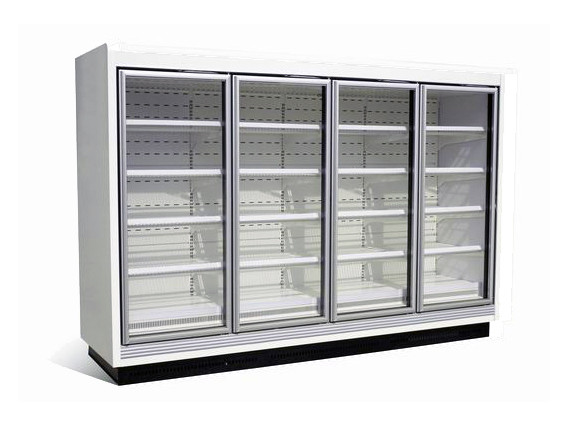 Quality Refrigerated Vertical Glass Door Freezer, Multideck Frozen Food Cabinets for sale