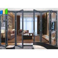 China Soundproof Bifold Doors Tempered Glass Aluminum Folding Doors for sale
