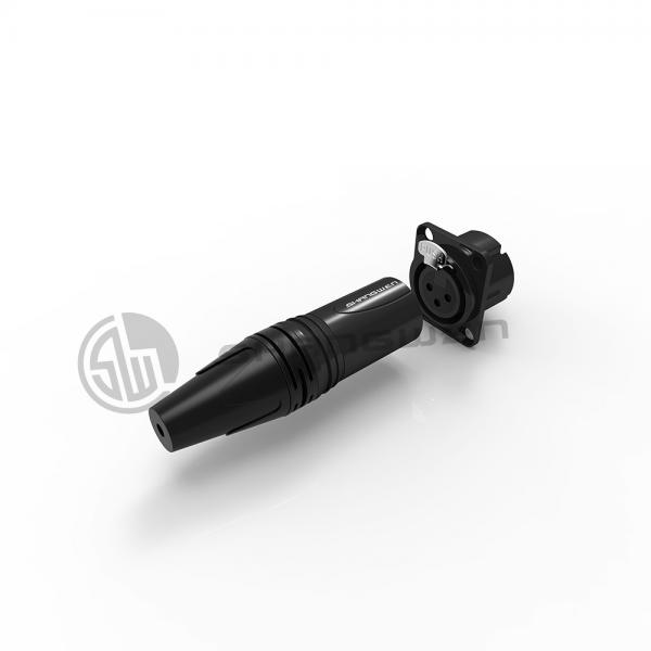 Quality Outdoor XLR 3 Pin Connector D Mounting Female Connector Socket IP40 for sale