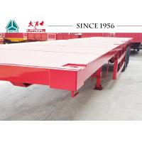 China Durable 30 Tons Flatbed Container Trailer With Tri Axle , Flatbed Equipment Trailer factory