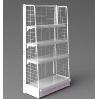 China Grocery Store White Metal Display Rack wire mesh display stand replaced hooks and hangers for sale