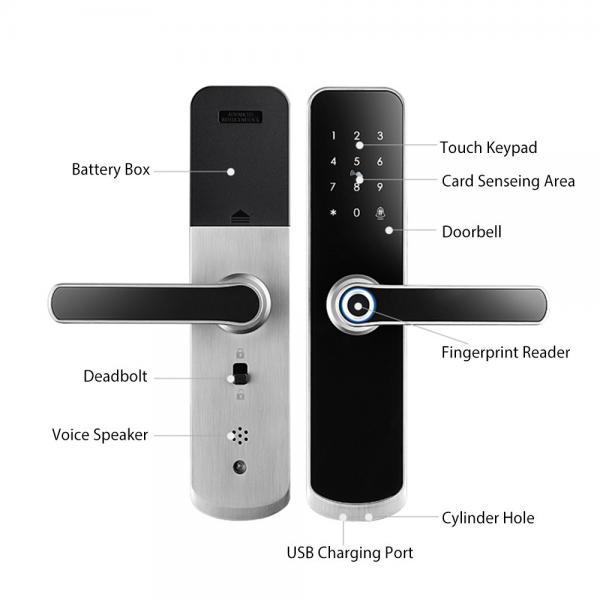 Quality Auto Uncloking Biometric Fingerprint Door Lock With IC And Password Function for sale