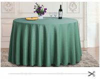 China Modern Home Round Waffle Style Green Polyester Tablecloth With ZEBO Logo factory