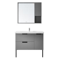 China PVC Bathroom Cabinet 3 Drawer Free Standing Vanity Hotel Modern Design factory