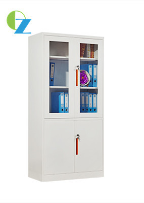 Quality 0.6mm Glass Door Storage Steel Office Cupboard Cabinets for sale