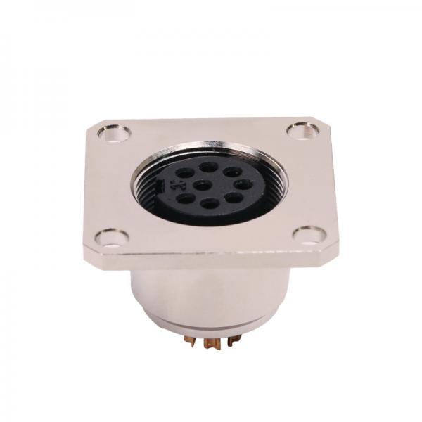 Quality 250V M16 Circular Connector Square Panel Mount Female Solder Connector 8 Core Plug for sale