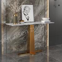 China Elegant  White Marble Console Table , Ceramic Minimalist Console Table factory