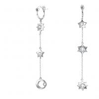 China 1.75g 3.7in Sterling Silver Jewelry Earrings Moon Star Alloy Drop Earrings SGS for sale