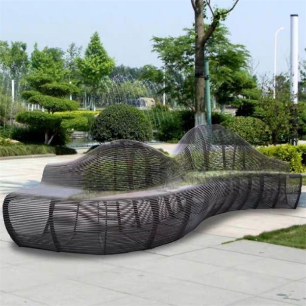 Quality Stainless Steel Bench Sculpture Outdoor Metal Bench All Weather Use for sale