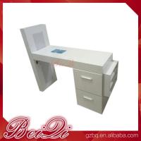 China Modern manicure table vacuum and nail salon furniture cheap nail table white color factory